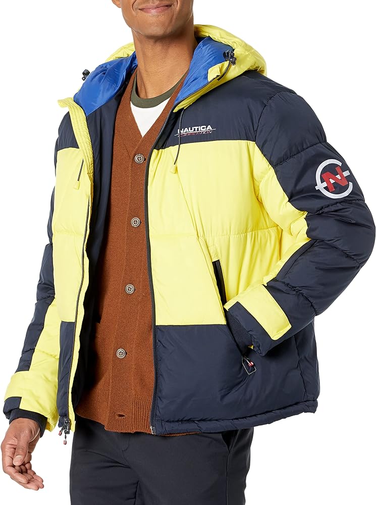 Nautica Men's Competition Sustainably Crafted Tempasphere Colorblock Parka