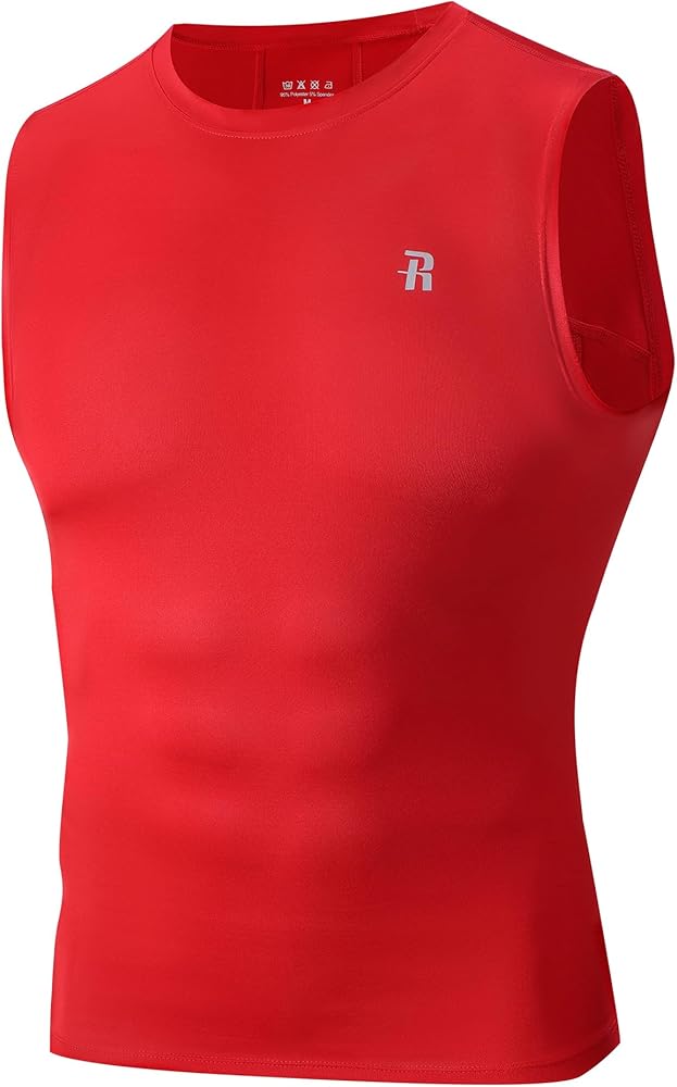 Runhit Sleeveless Compression Shirt Men Athletic Base Layer Shirts