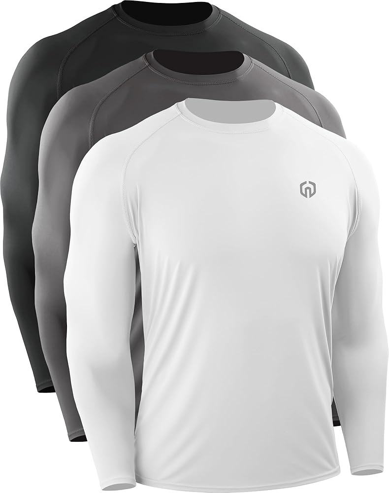 NELEUS Men's Dry Fit Long Sleeve Athletic Running Shirts