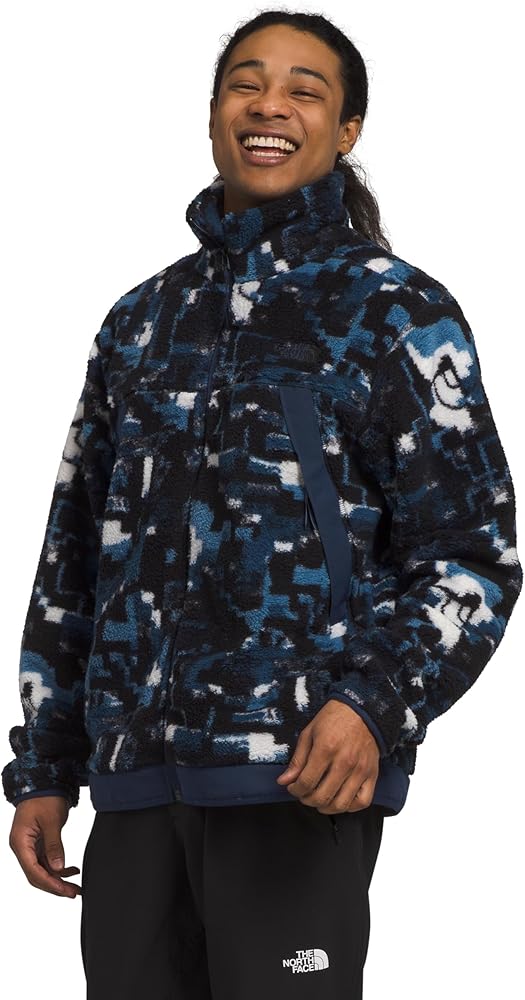 THE NORTH FACE Men's Campshire Fleece Jacket, Summit Navy Digi Half Dome Print, X-Large