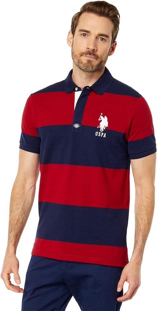 U.S. Polo Assn. Slim Fit Yarn-Dye Stripe Pique Knit Shirt