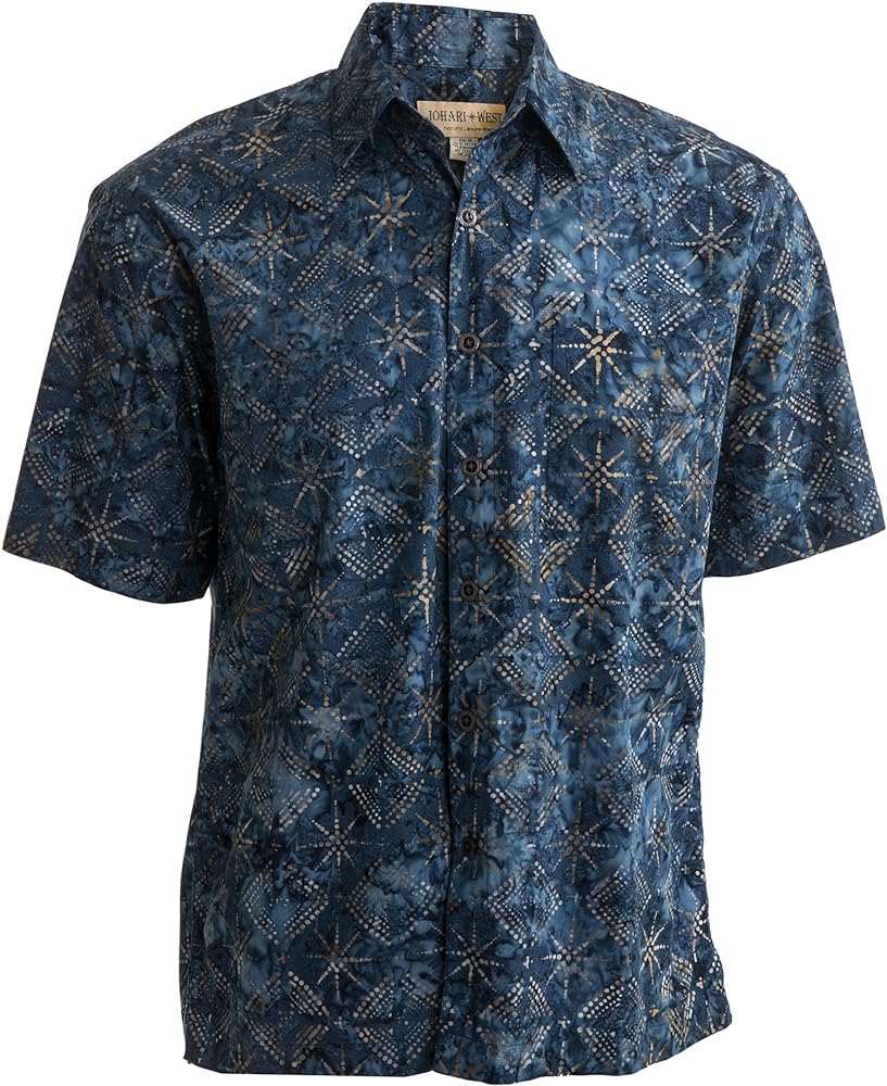 Johari West Venetian Stars Tropical Hawaiian Batik Shirt