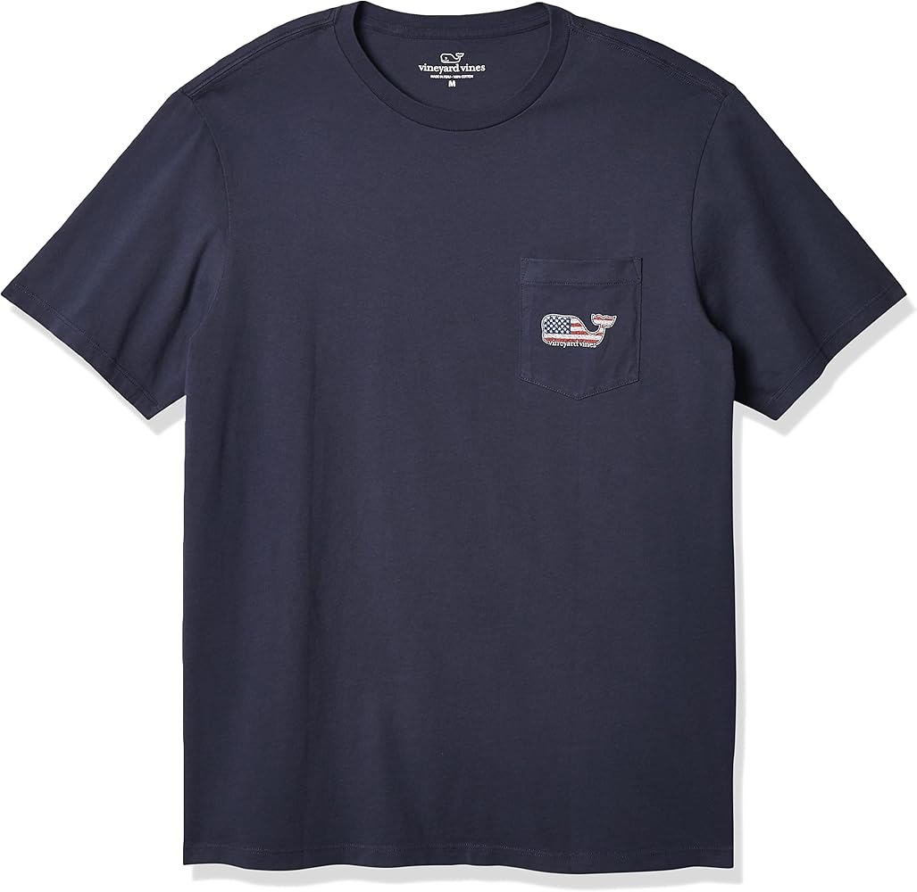 vineyard vines Men's Short-sleeve V V Americana Whale Pocket T-shirt