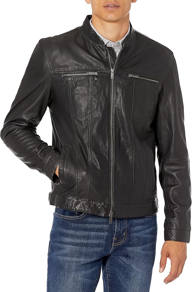 John Varvatos Men's Brando Leather Jacket