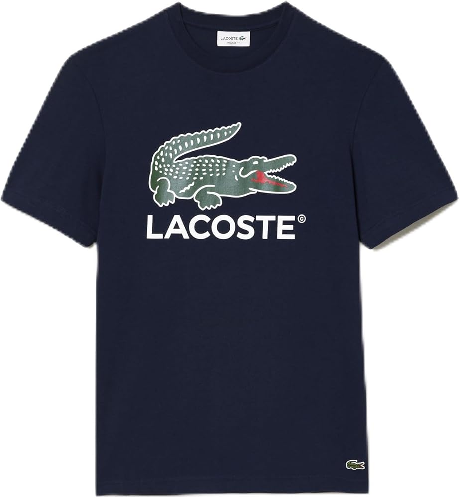 Lacoste Men's Regular Fit Short Sleeve Crew Neck Tee Shirt W/Large Croc Graphic on The Front of The Chest