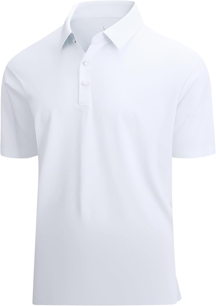 SAMERM Golf Shirts for Men High-Elastic Dry Fit Short Sleeve Seamless Moisture Wicking Cooling Feel Solid Mens Polo Shirt