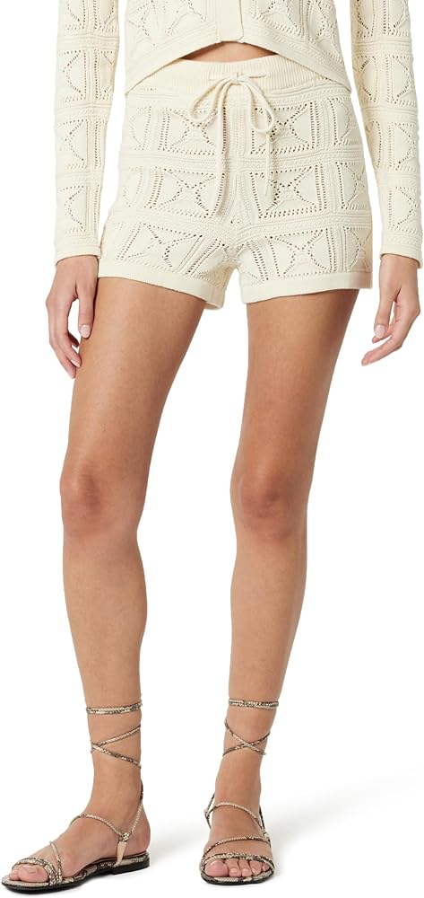 The Drop Women's Lee Drawstring Crochet Shorts