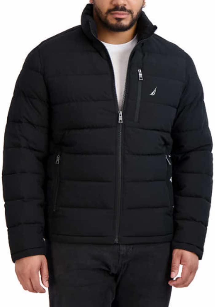 Nautica Mens quilted Puffer jacket Large Black