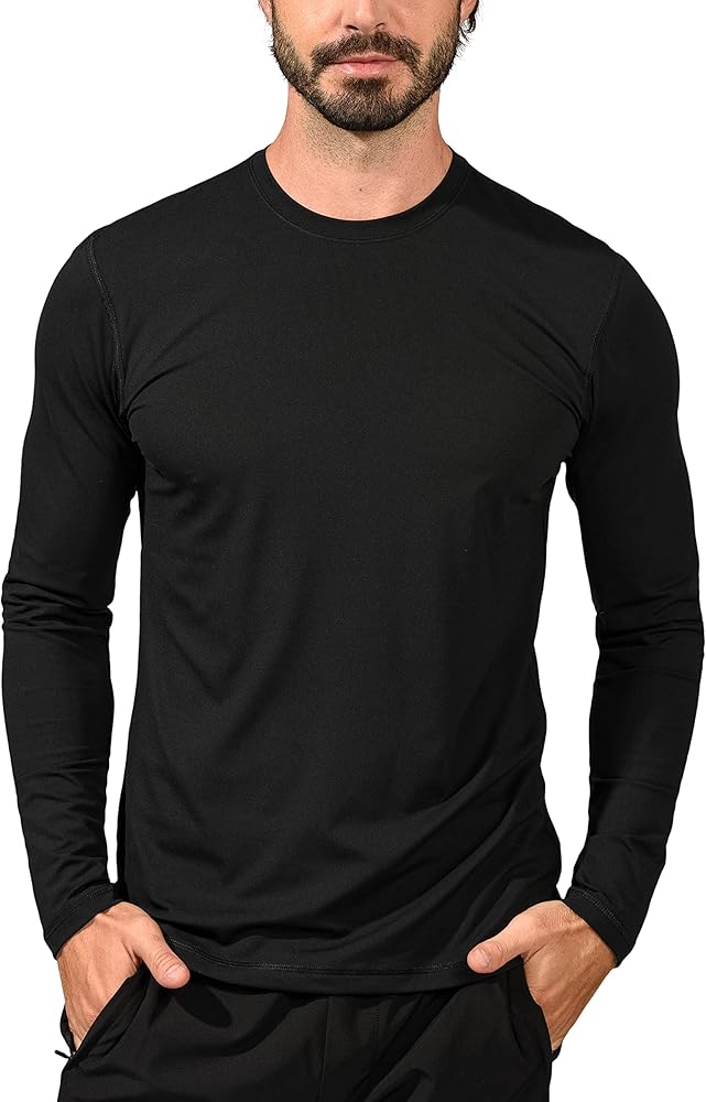 90 Degree By Reflex Ultra Soft Crew Neck Long Sleeve Shirt for Men