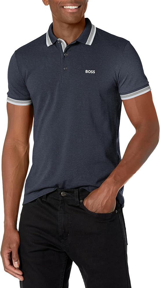 BOSS Men's Paddy Short Sleeve Contrast Color Polo Shirt