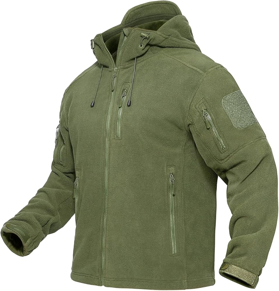 TACVASEN Men's Tactical Jackets with Hood Winter Fleece Hiking Hunting Coats Multi Pockets