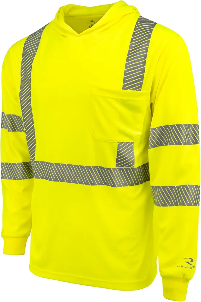 Radians Standard Safety Shirt, Hi-Vis Green