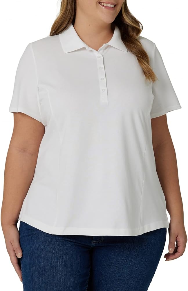 Riders by Lee Indigo womens Plus Size Short Sleeve Polo Shirt