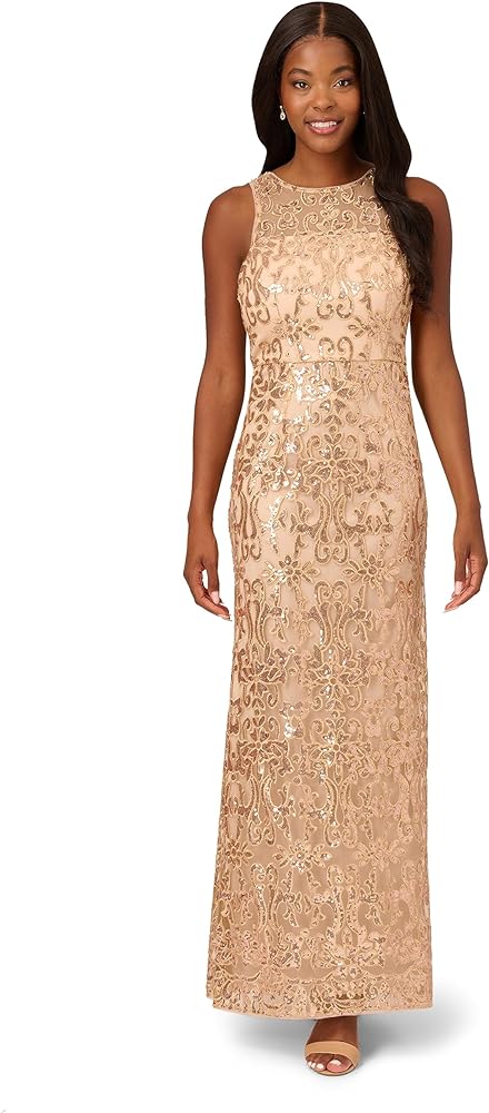 Adrianna Papell Women's Sequin Embroidery Gown