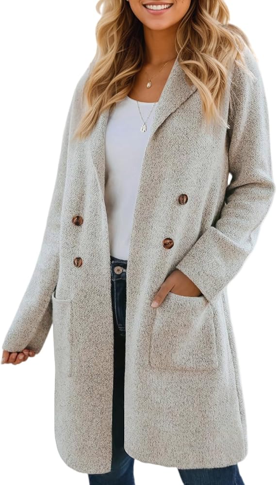 CiCiBird Women Fall Long Cardigan Sweater Trendy Knit Jacket Coat Oversized Button Up Blazer Coatigan