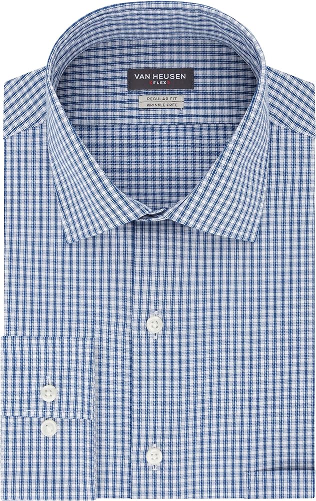 Van Heusen Men's Dress Shirt Regular Fit Flex Collar Check