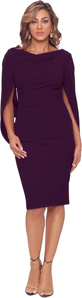 Betsy & Adam Velvet Asymmetric Neck Evening Dress – Strapless with Leg Slit Front Party Dress