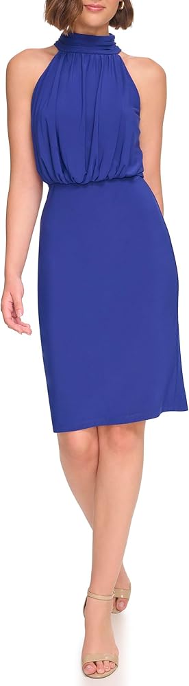 Jessica Howard Women's Sleeveless Mock Neck Dress