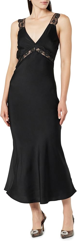 The Drop Women's Valentina Lace-Trimmed Slip Dress