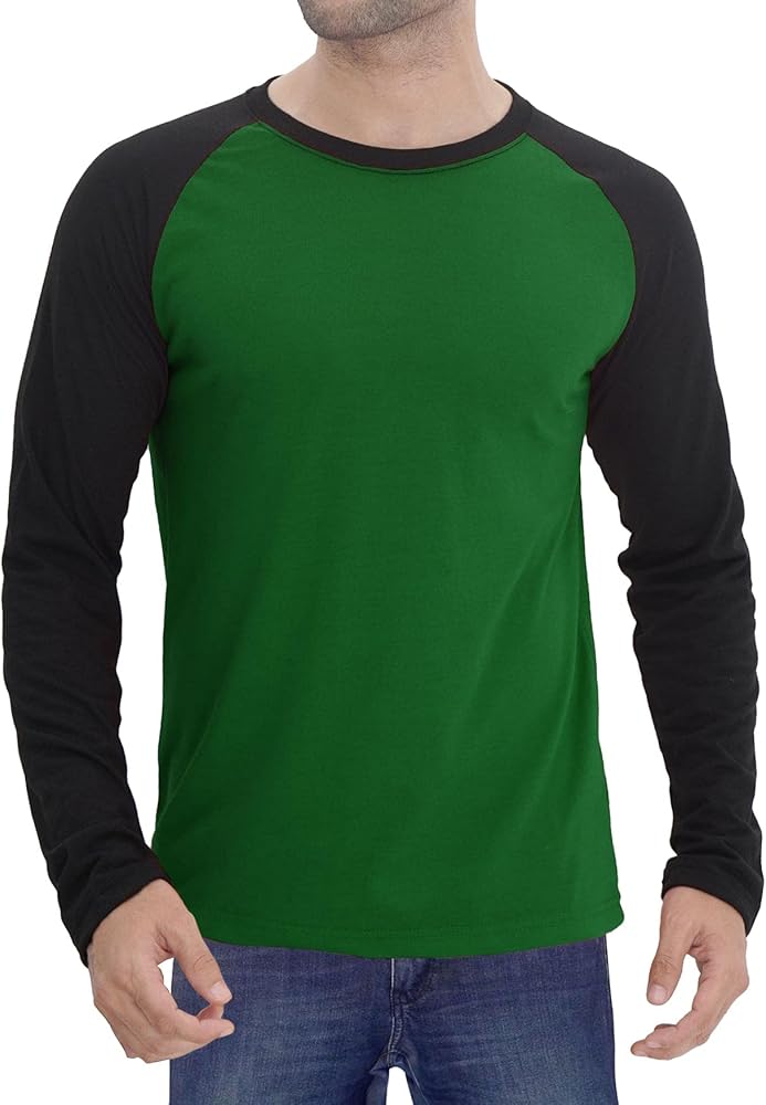 Decrum Raglan Shirt Men - Soft Sports Jersey Style Long Sleeve Baseball Shirts for Men