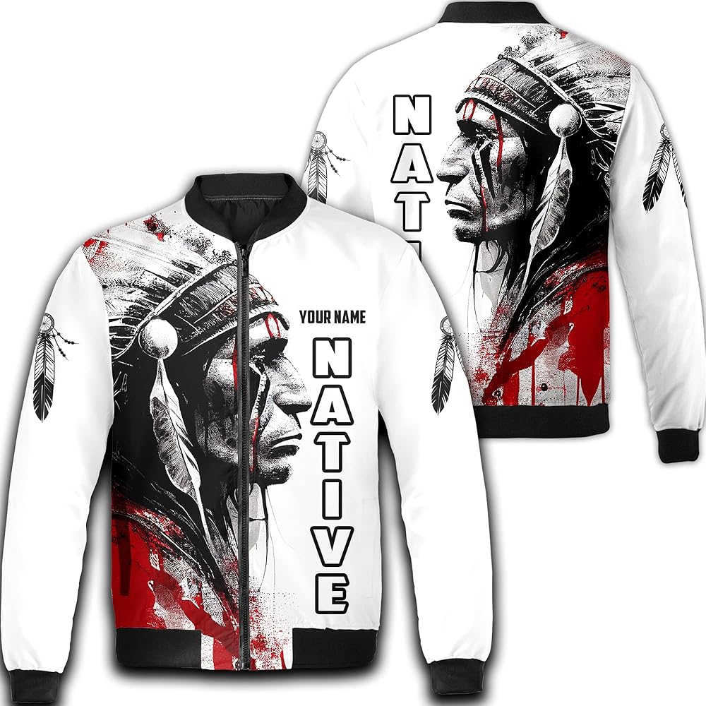 Camelliaa Shop Personalized Native American Casual Bomber Jacket S-5XL, native american jacket, mens native print jacket