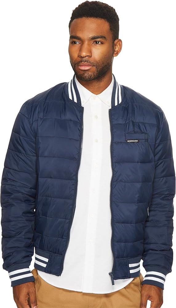 Members Only Men's Down Blend Varsity Puffer Jacket