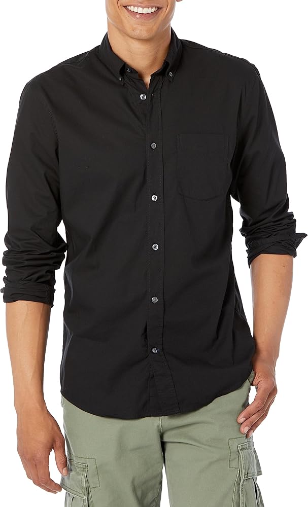 GAP Men's Slim Stretch Poplin Long Sleeve Shirt