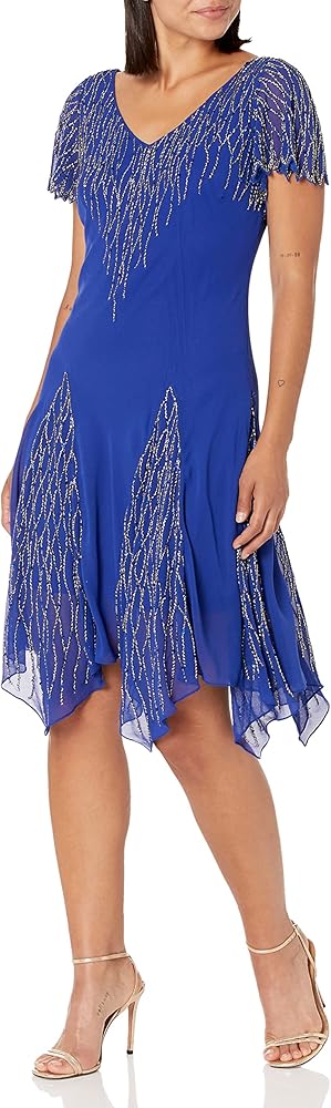 J Kara Women's Petite Short Beaded Dress