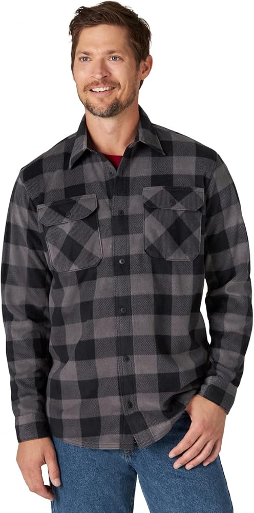 Wrangler Authentics Men's Long Sleeve Heavyweight Fleece Shirt