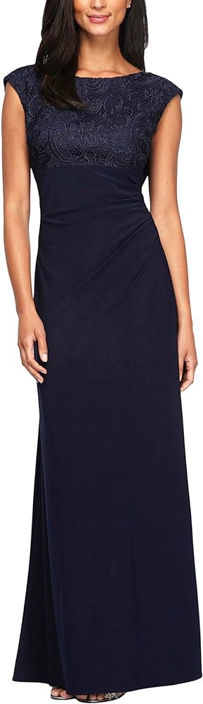 Alex Evenings Women's Long Cowl Back Dress (Petite and Regular)