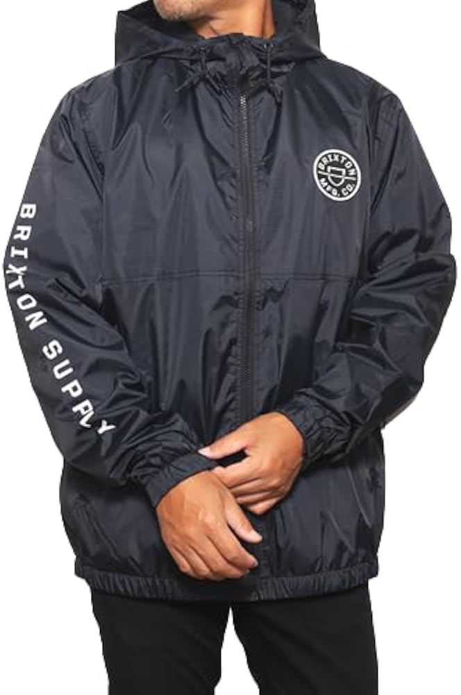 Brixton Men's Claxton Crest Lightweight Zip Hood Jacket