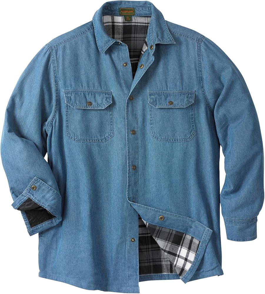 Boulder Creek by KingSize Men's Big & Tall Flannel-Lined Twill Shirt Jacket