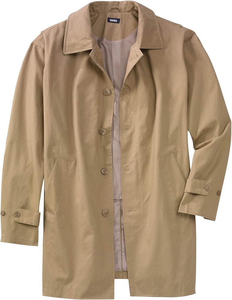 KingSize Men's Big & Tall Tall Water-Resistant Trench Coat