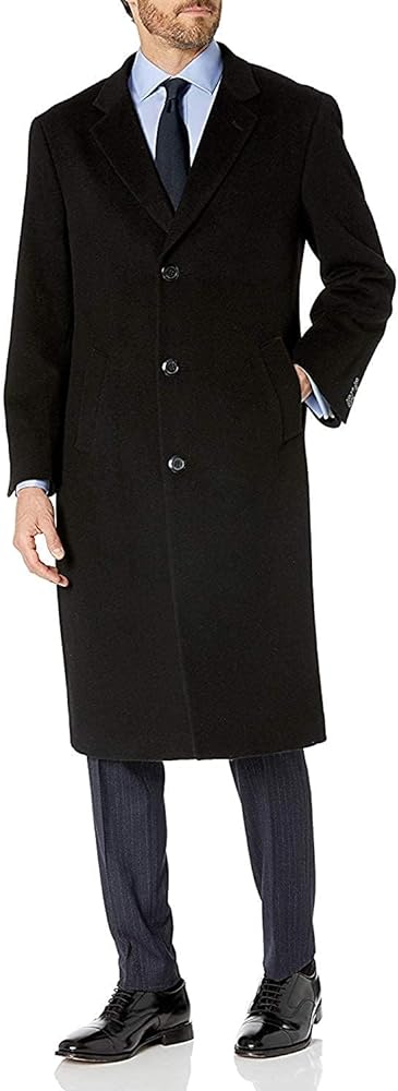 Adam Baker Men's Single Breasted Wool Cashmere Full Length Topcoat - Colors