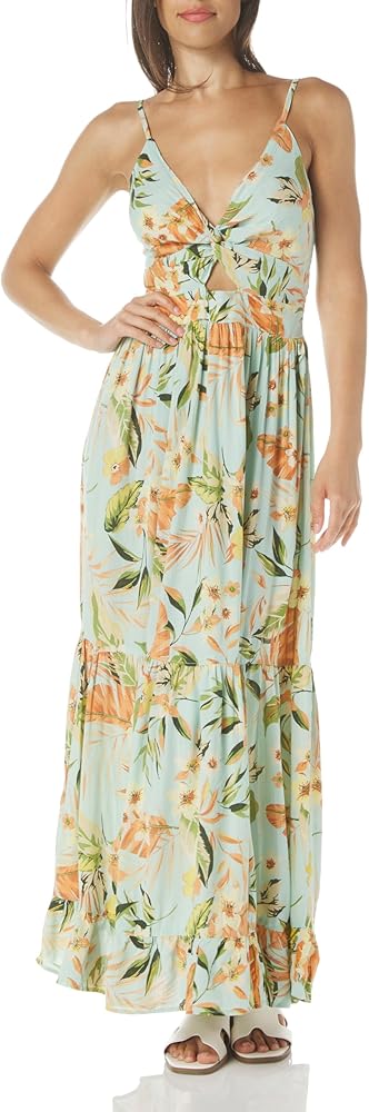 Angie Women's Floral Maxi Dress with Cutout