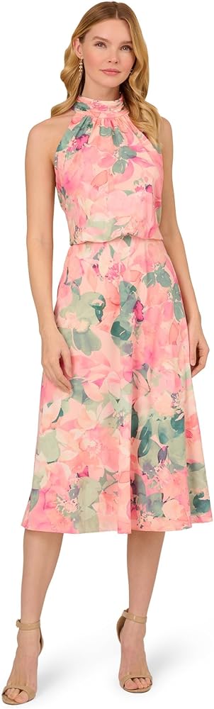 Adrianna Papell Women's Printed Midi Dress