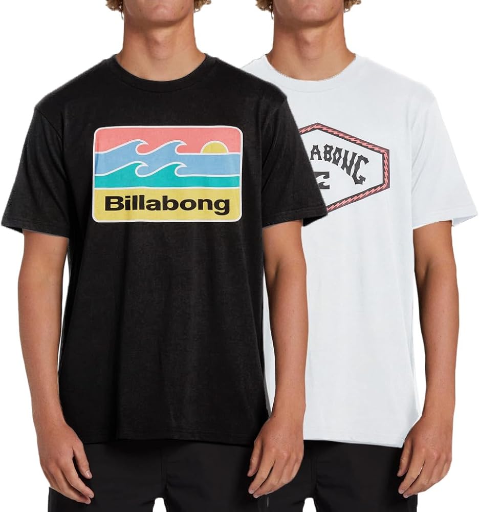 Billabong Big and Tall T-Shirts for Men – 2 Pack Cotton Mens Beach Summer Tees