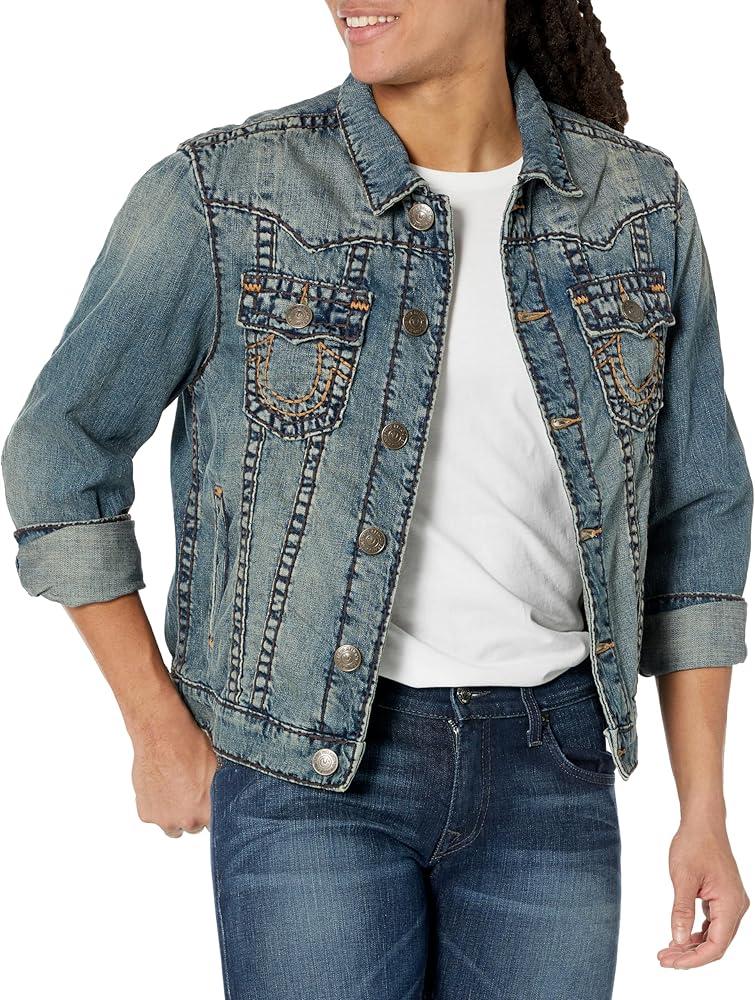 True Religion Men's Jimmy Denim Super T Trucker Jacket