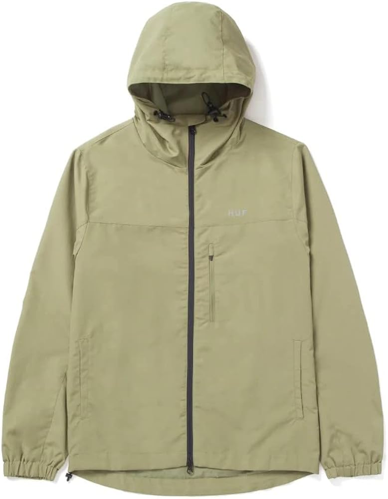 HUF Essentials Men's Zip-Up Jacket - Lightweight Water Repellent Shell Jacket