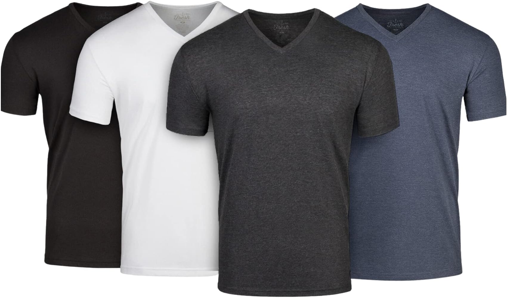 Fresh Clean Threads Variety V-Neck Pack T-Shirts for Men - Soft and Fit Mens T-Shirt - Cotton Poly Blend - Pre Shrunk