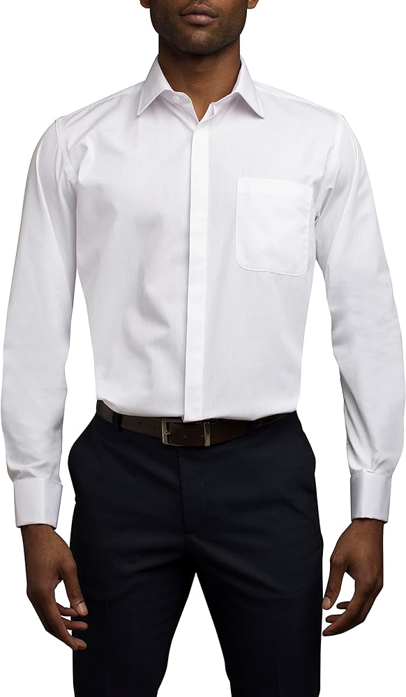 STACY ADAMS Men's Regular Fit Big & Tall Solid Dress Shirt