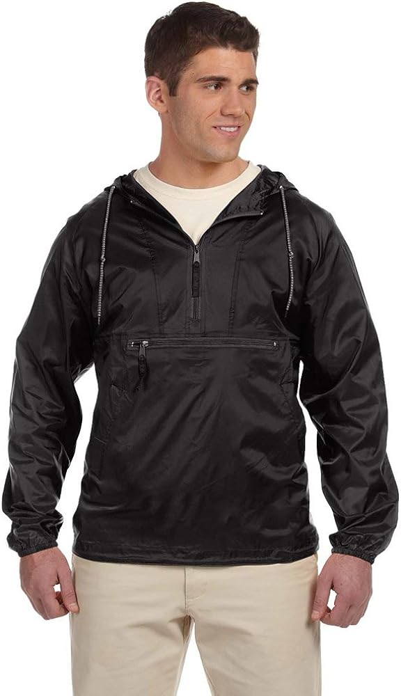 Packable Nylon Jacket, XL, BLACK