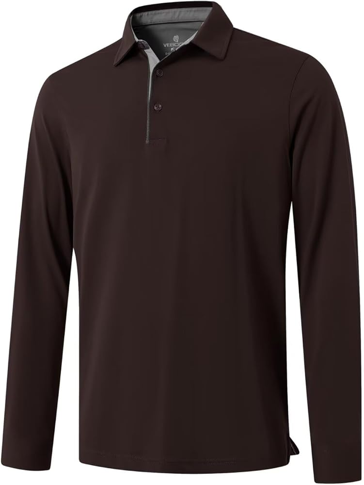 Men's Polo Shirts Long Sleeve Mercerized Cotton Blend Business Casual Stylish Collared Shirts