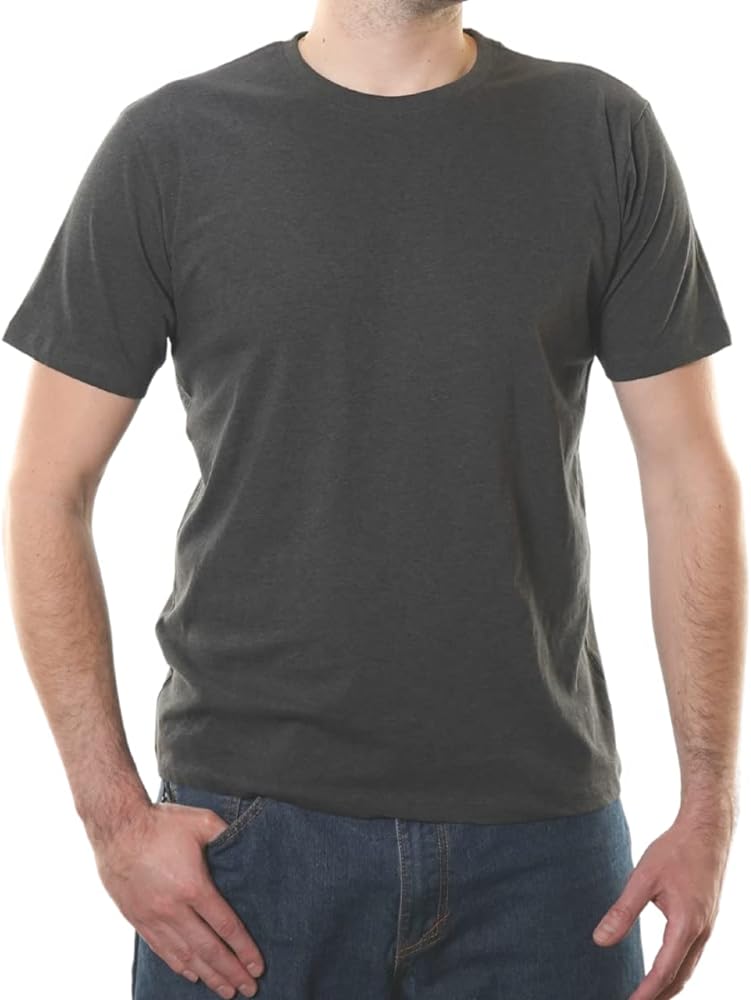 Crewneck 100% Certified Organic Cotton, Soft Shirts for Men