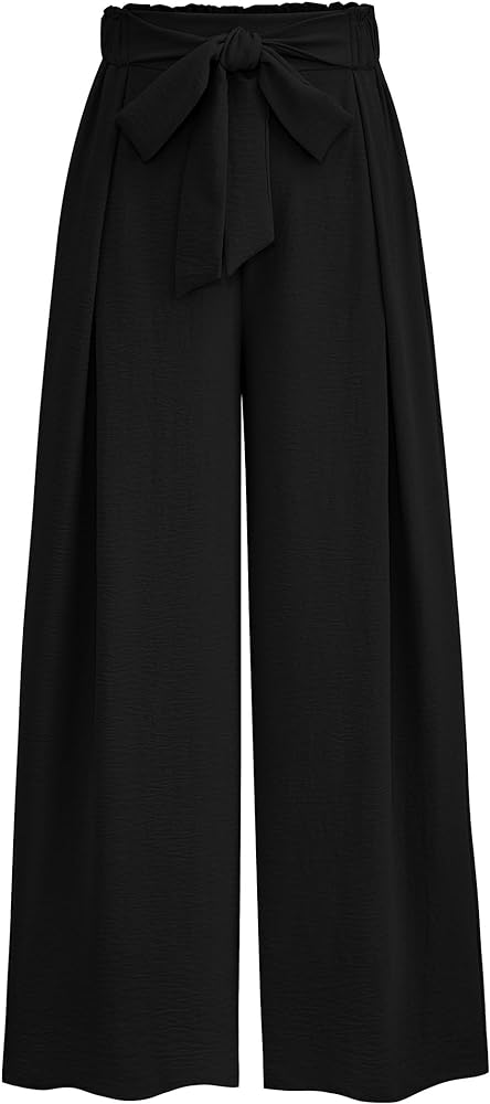 PRETTYGARDEN Women's Wide Leg Work Pants Business Casual High Waisted Loose Palazzo Trouser Summer Clothes