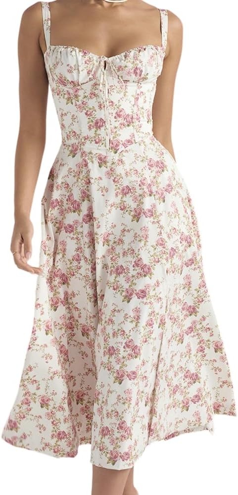 Deerhobbes Design your own milkmaid dress,Floral,Dress,sundresses for women 2024