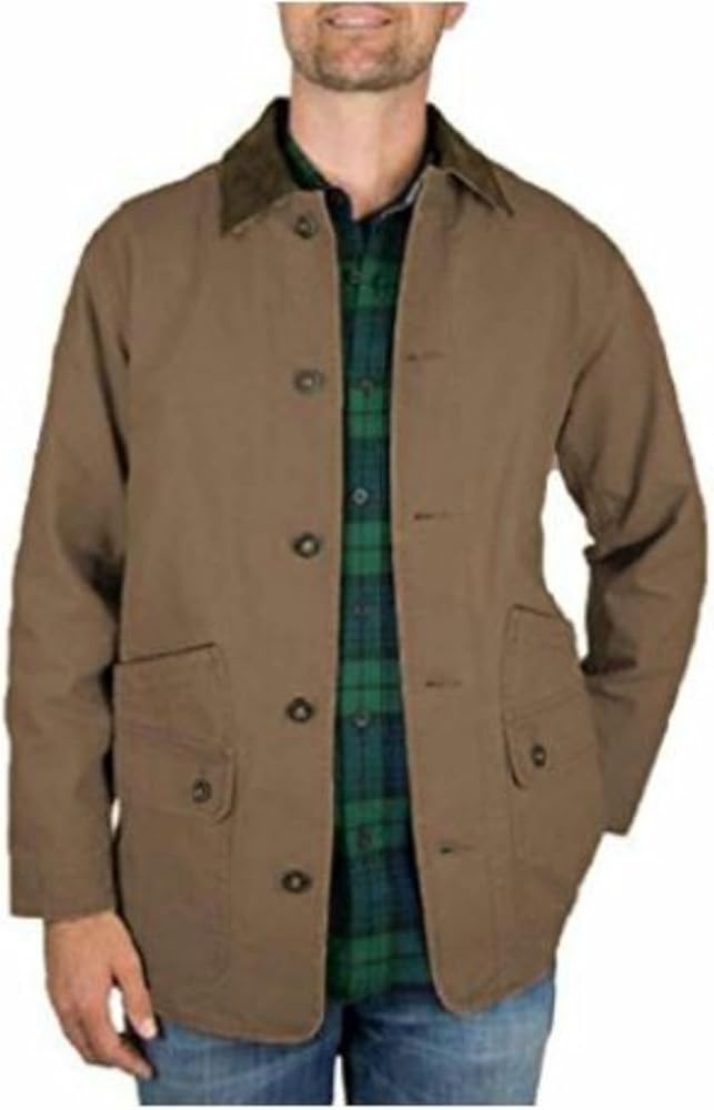 Orvis Men's Corduroy Collar Cotton Barn Jacket (Tobacco) (Large, Tobacco)