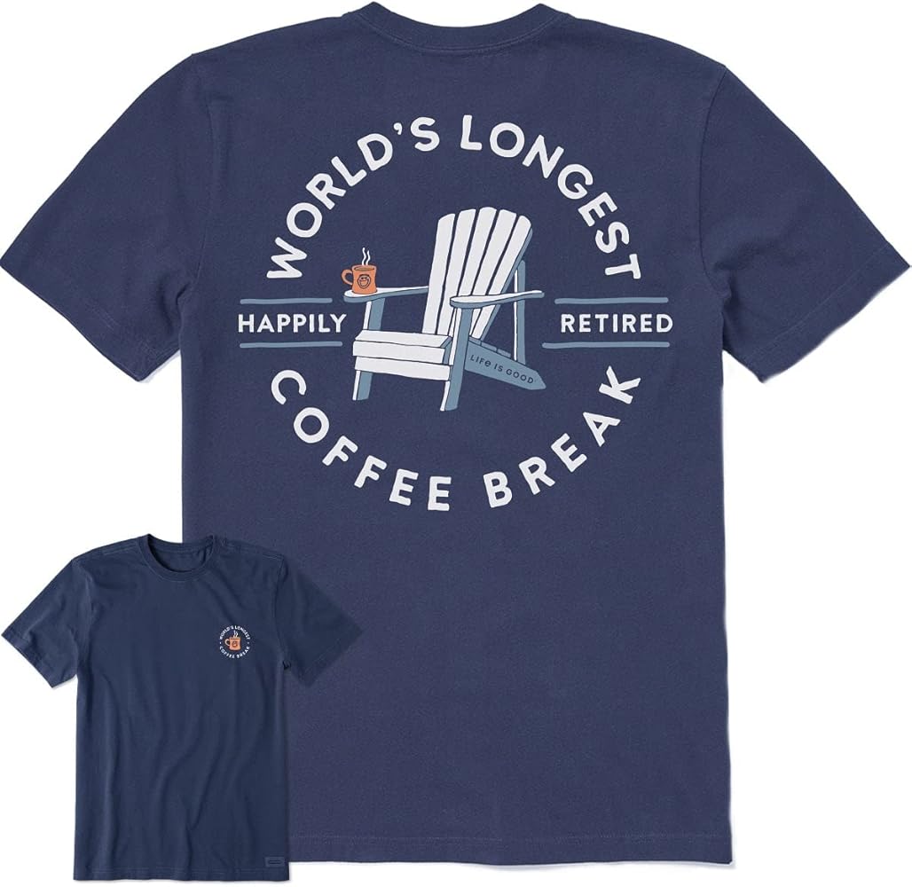 Men's Worlds Longest Coffee Break Short Sleeve Crusher Tee