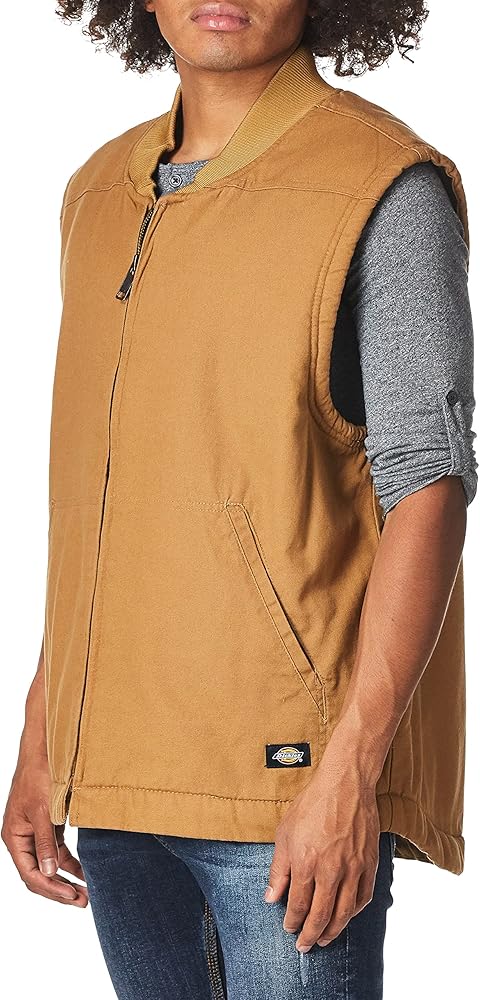 Dickies Men's Relaxed Fit Sherpa Lined Duck Vest