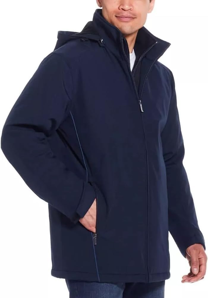 Weatherproof Men’s Ultra Tech Removable Fleece Lined Hood Jacket (X-LARGE, BLUE)